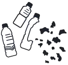 Bottles shredded into flake