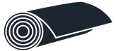 Thread is knit into rolls of fabric
