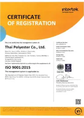 intertek Certificate of Registration thaipolyester